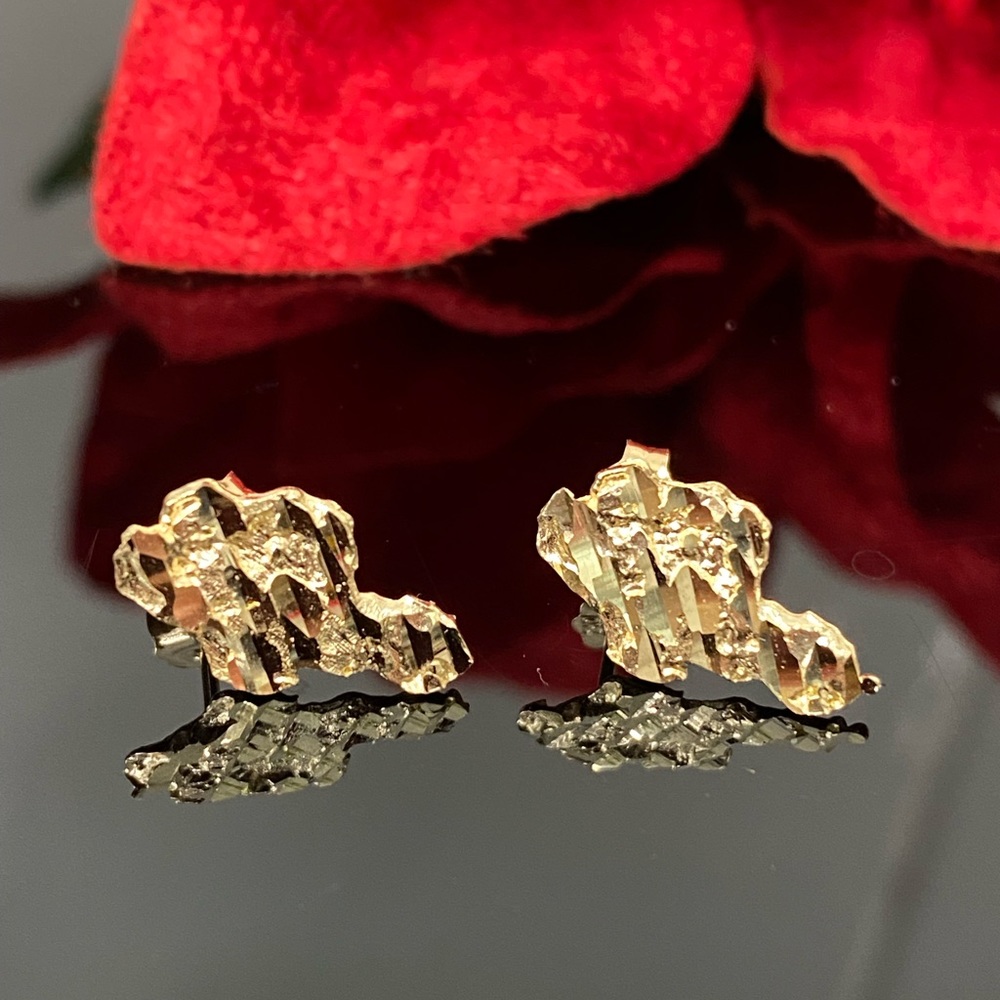 10k Yellow Gold Irregular Shape Shape Earrings - image 3